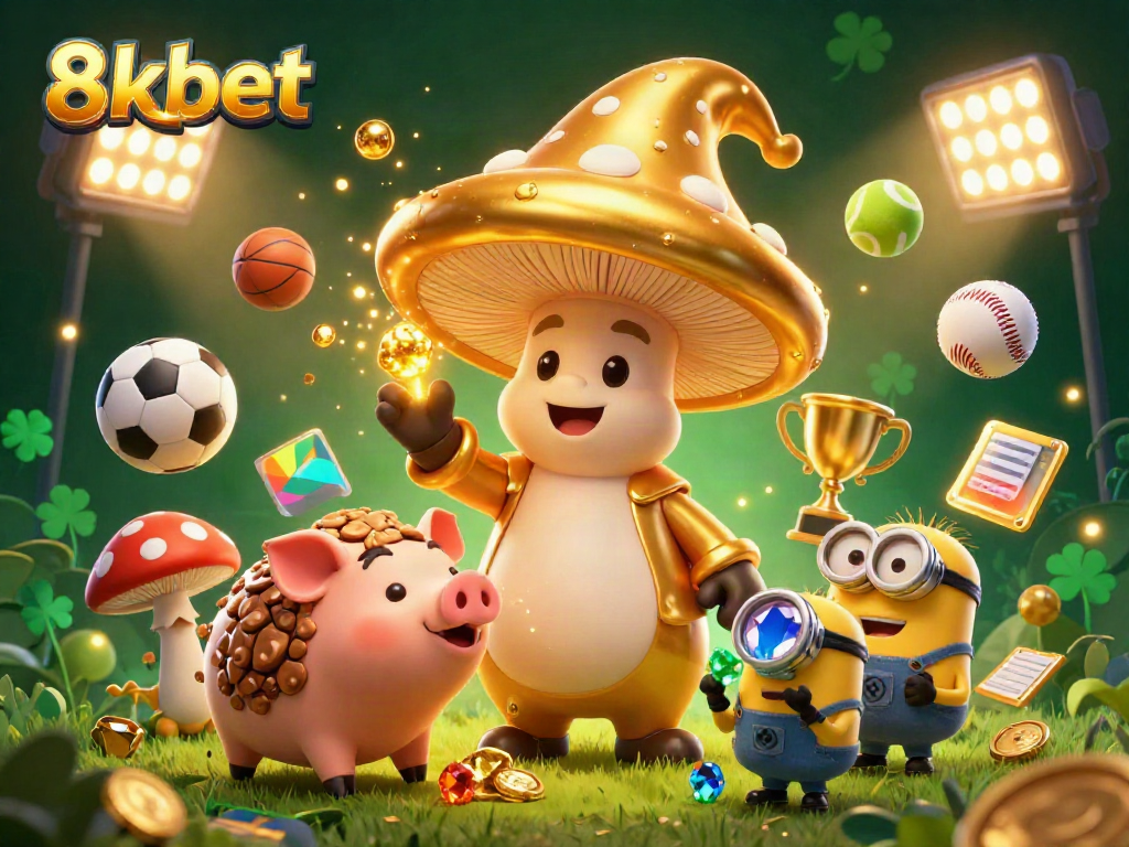 Experience the thrill of 8xbet with a vibrant 3D illustration showcasing engaging sports betting elements.