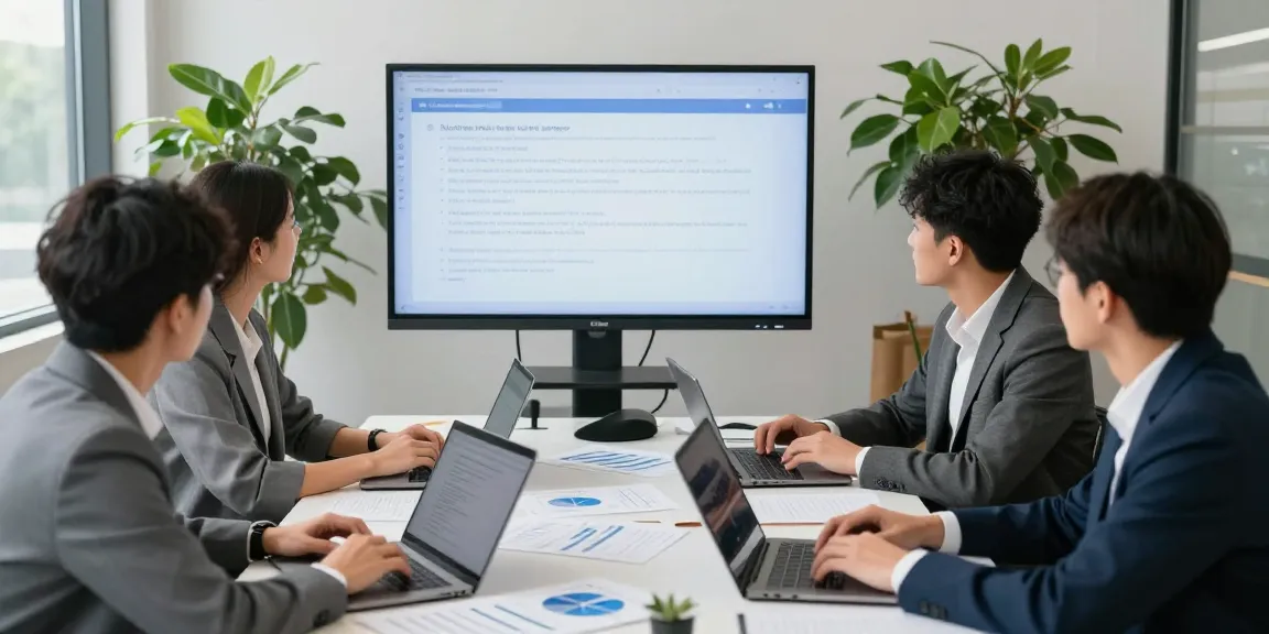 Bewertung von Führungskräften: Mitarbeiter analysieren anonymes Feedback zu chef ungerecht in moderner Büroumgebung.