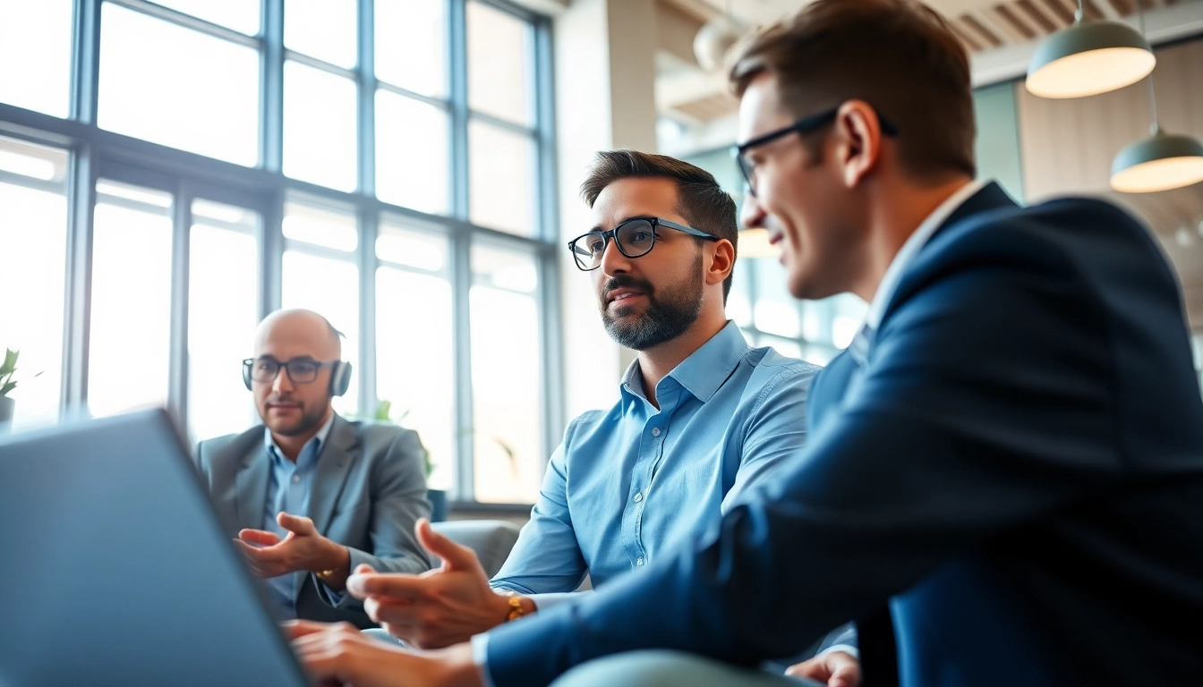 Interviewing a Headhunter Schweiz in a modern office setting, demonstrating professionalism.