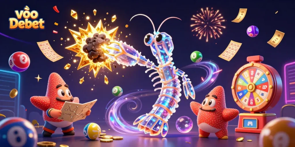Win big with vào Debet as the galactic samurai conquers asteroids in a vibrant lottery scene.