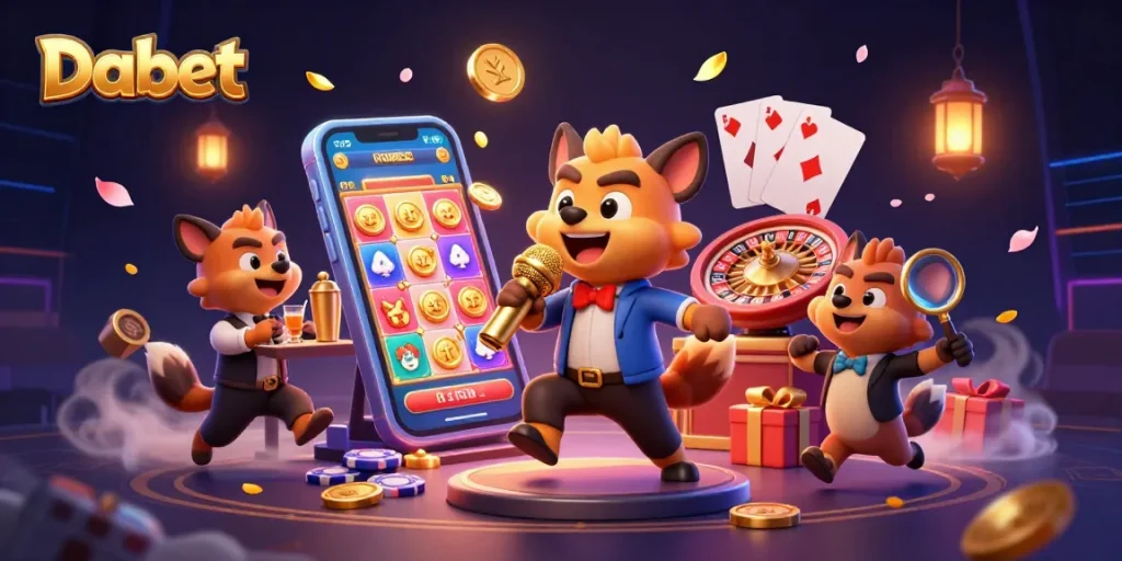 Dabet showcases lively hyenas in a comedy casino, mixing drinks and checking IDs for an engaging atmosphere.